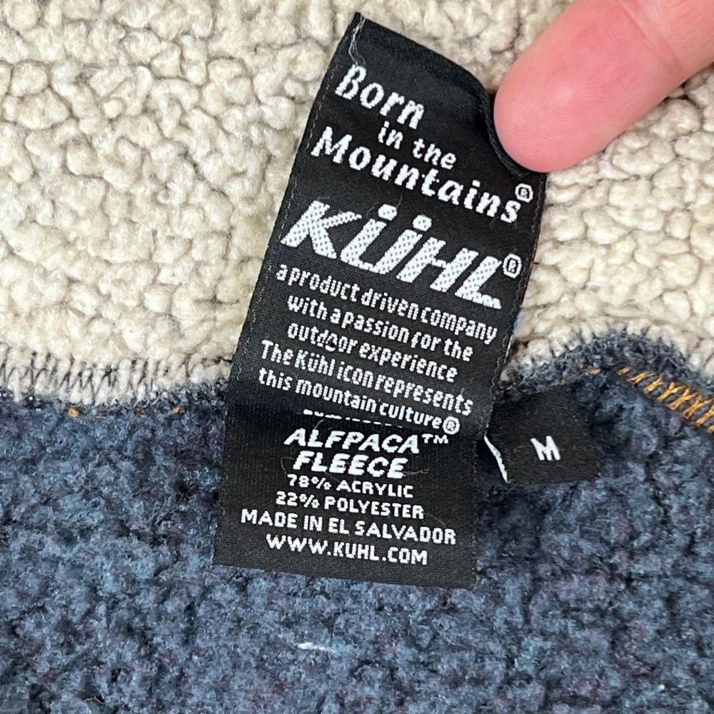 Kuhl Europa 1/4 Zip Sweater Mens M Blue Alpaca Fleece Hiking Outdoors - Picture 4 of 11